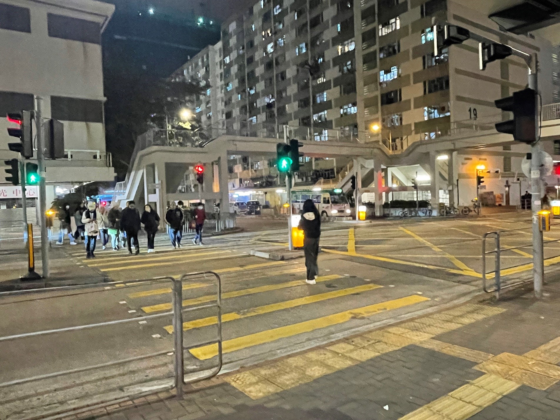 Pedestrian crossing with green light