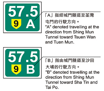 Chainage markers (For Route 9 only)