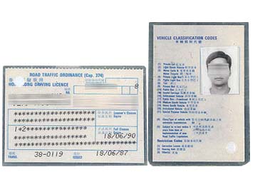 Hong Kong Driving Licence before 1980s