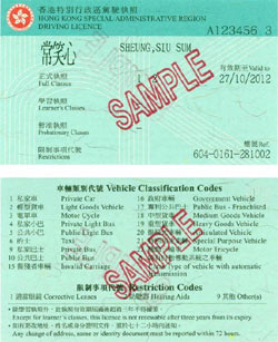 Sample of Image of New Driving Licence