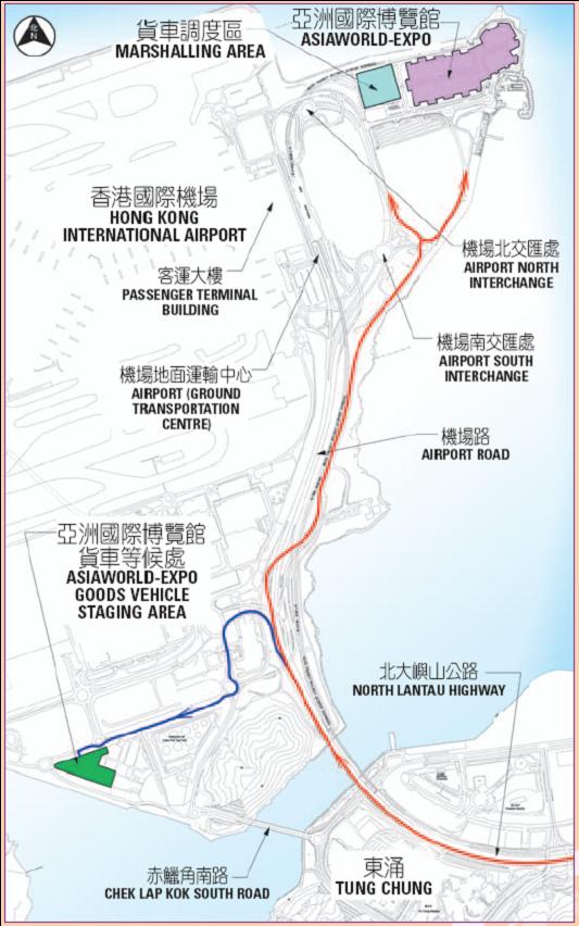 亞洲國際博覽館附近的道路網絡