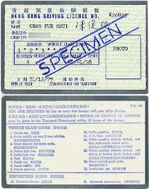 Hong Kong Driving Licence before 1970s