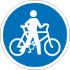 Cycling is prohibited beyond the sign