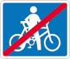Sign marking the end of cycling restriction