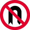Regulatory sign - you must not carry out a U-turn