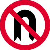 Regulatory sign - you must not carry out a U-turn Regulatory sign - you must not carry out a U-turn