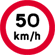 Maximum speed on all roads is 50 km/h