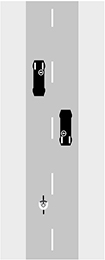 电单车在车流的右边行驶示意图