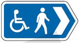指示前往適合行動不便人士使用設施的路線或入口標誌
