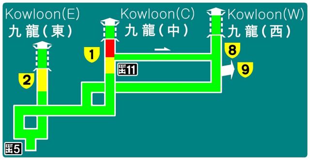 大老山隧道公路南行近石门的行车速度屏
