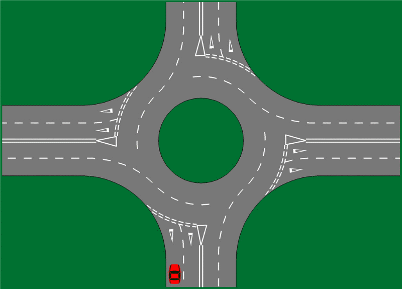 Spiral roundabout turning left(under trial for two lanes only)