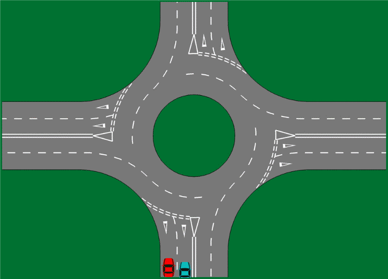 Transport Department Spiral Roundabout (Going straight ahead)