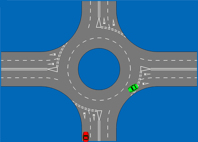 Suggested route turning left