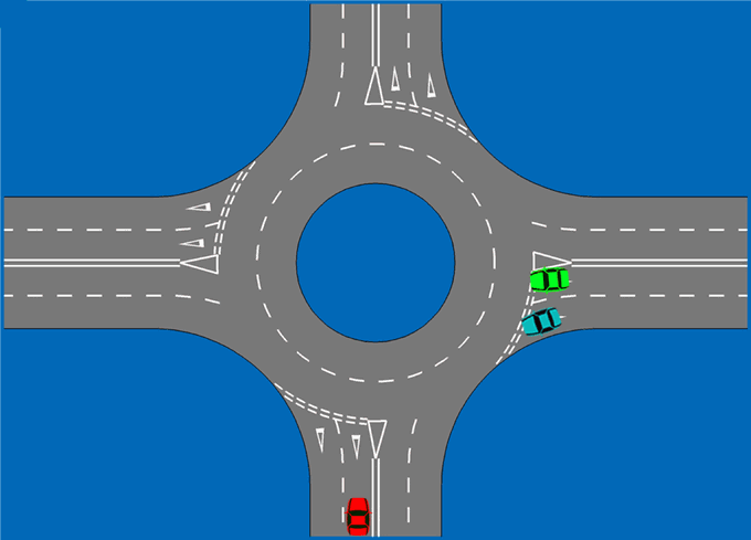 Suggested route Going straight ahead - driving on inner lane