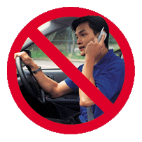 禁止于驾驶汽车时使用手提电话标志