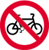 骑单车或推著单车都不可进入标志牌