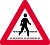 警告标志 - 行人过路处在前牌