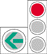 按箭咀指示，只准左轉車通行燈號