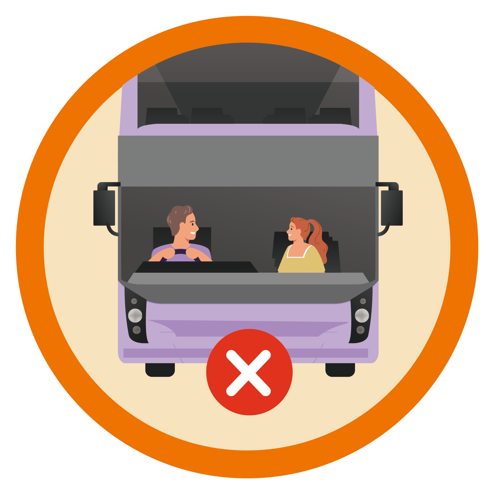 Do not talk to bus captain when driving