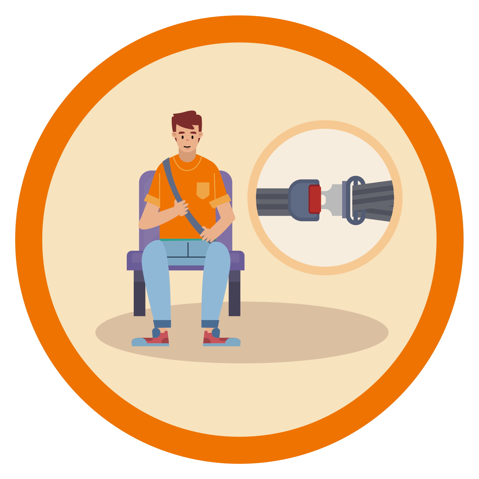 Fasten the seat belt if there's one