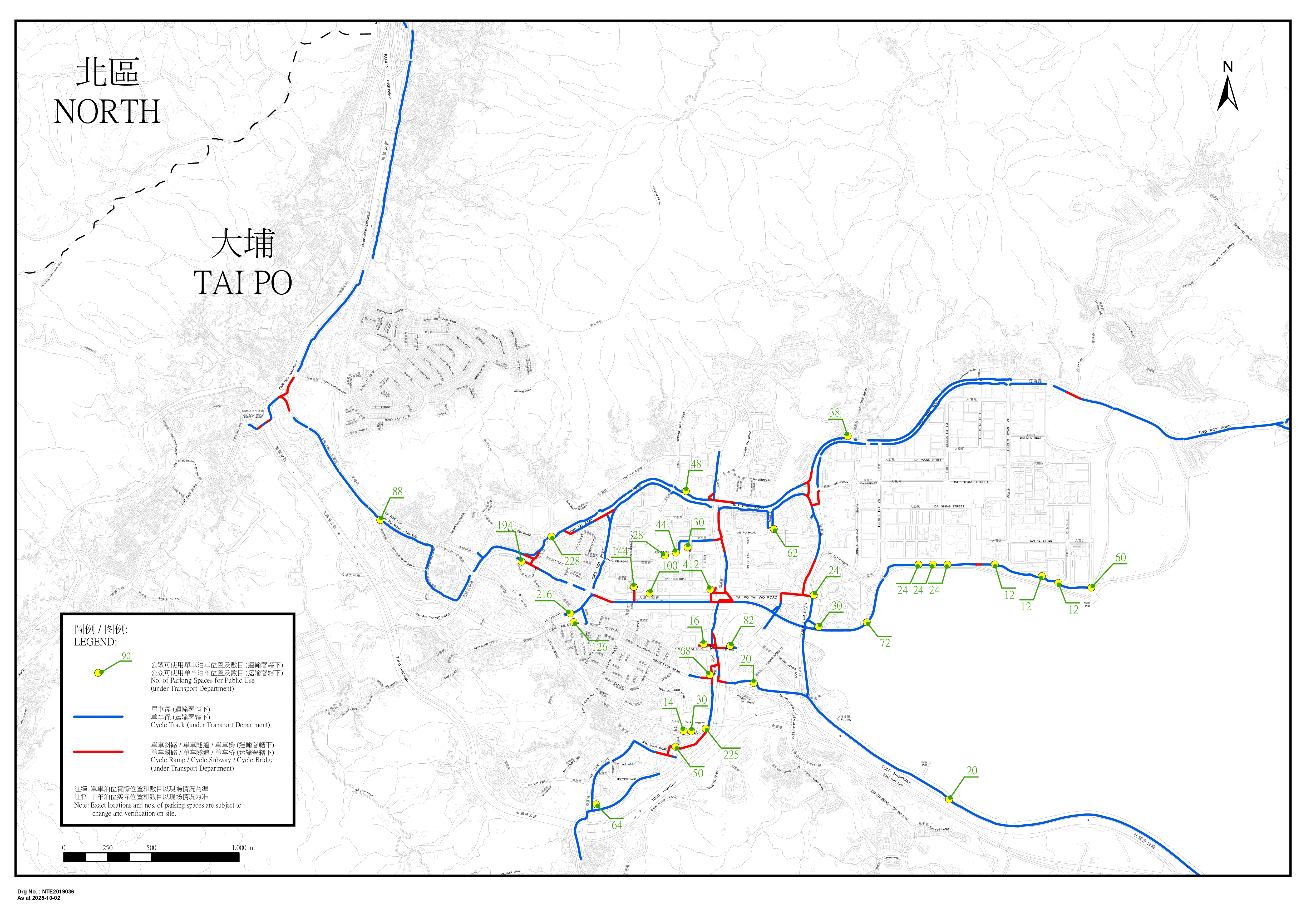 大埔西單車徑路線