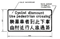 Cyclists dismount sign