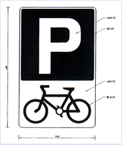 Parking place for pedal cycles sign